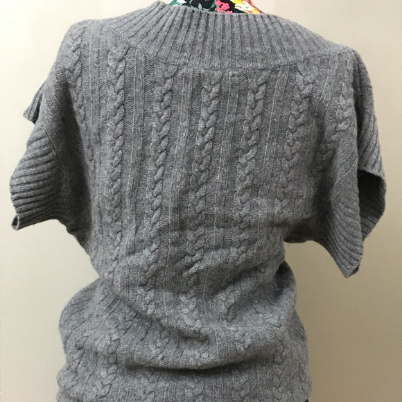 Pull ANTONIO MELANI 100% Cachemire - Rayures Vert Clair Et Gris, Taille Small